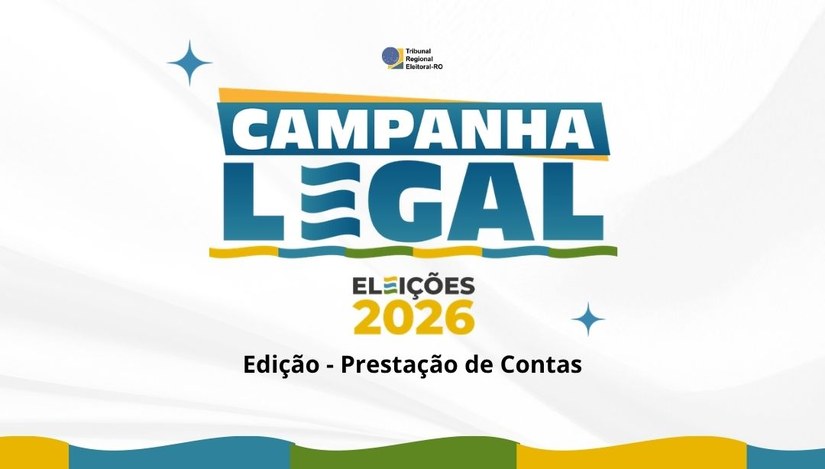 Arte com fundo branco e detalhes em azul, amarelo e verde. No centro, o logotipo da campanha "Ca...