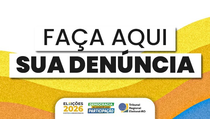 Arte com fundo em tons de amarelo, laranja e azul. Ao centro, em destaque, a frase "FAÇA AQUI SU...