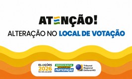 Card informativo da Justiça Eleitoral de Rondônia com fundo branco. No centro, em destaque, apar...