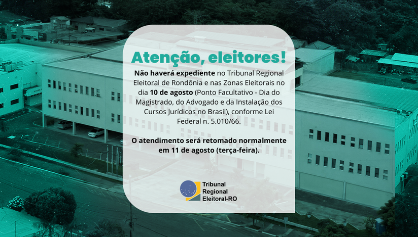 Durante o ponto facultativo, a Justiça Eleitoral manterá o plantão judiciário para atendimento d...