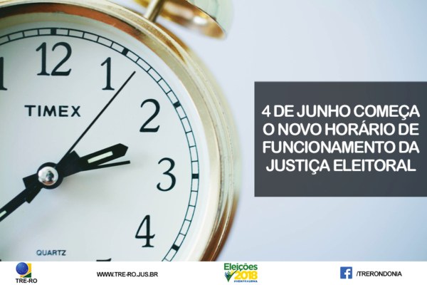 Secretaria do TRE-RO de 8 às 18h e Zonas Eleitorais de 11 às 18h