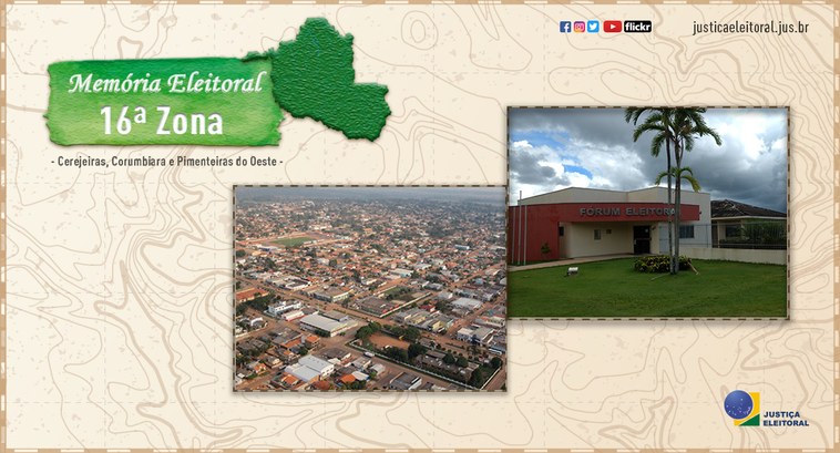Memória Eleitoral: A 16ª Zona Eleitoral – Cerejeiras, Corumbiara e Pimenteiras do Oeste Criada em 1984, essa Zona possui um total de 19.592 eleitores que se dividem em 98 seções eleito...