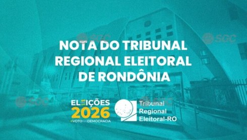 Nota de agradecimento do presidente do TRE-RO. Arte: Ascom/TRE-RO.