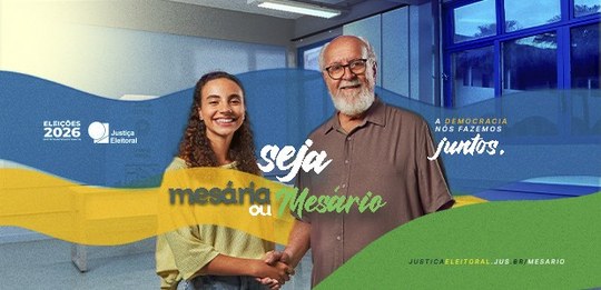 TRE-RO convida eleitoras e eleitores para atuarem como mesários voluntários nas Eleições 2026.