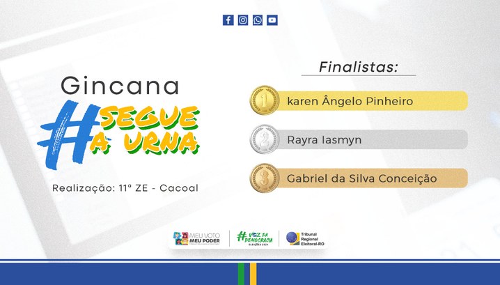 Gincana “Segue a Urna” incentiva cidadania e premia jovens em Cacoal, Rondônia Estudantes do ensino médio da Escola Cora Colina participaram de atividades práticas sobre o pro...
