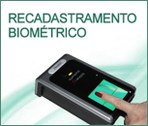 Recadastramento biométrico
Biometria
Dedo
Leitor bométrico
Captação bimétrica