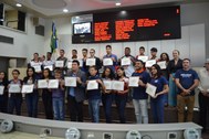 TRE-RO diploma alunos que participam do projeto Deputado por um dia da Assembleia Legislativa do...