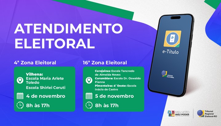 TRE-RO leva megaoperação itinerante ao Cone Sul do estado Ação do programa “Meu Voto, Meu Poder” atenderá Vilhena, Cerejeiras, Corumbiara e Pimenteiras d´...